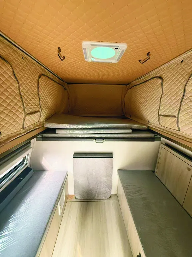 Interior finished in the olive wood colour scheme